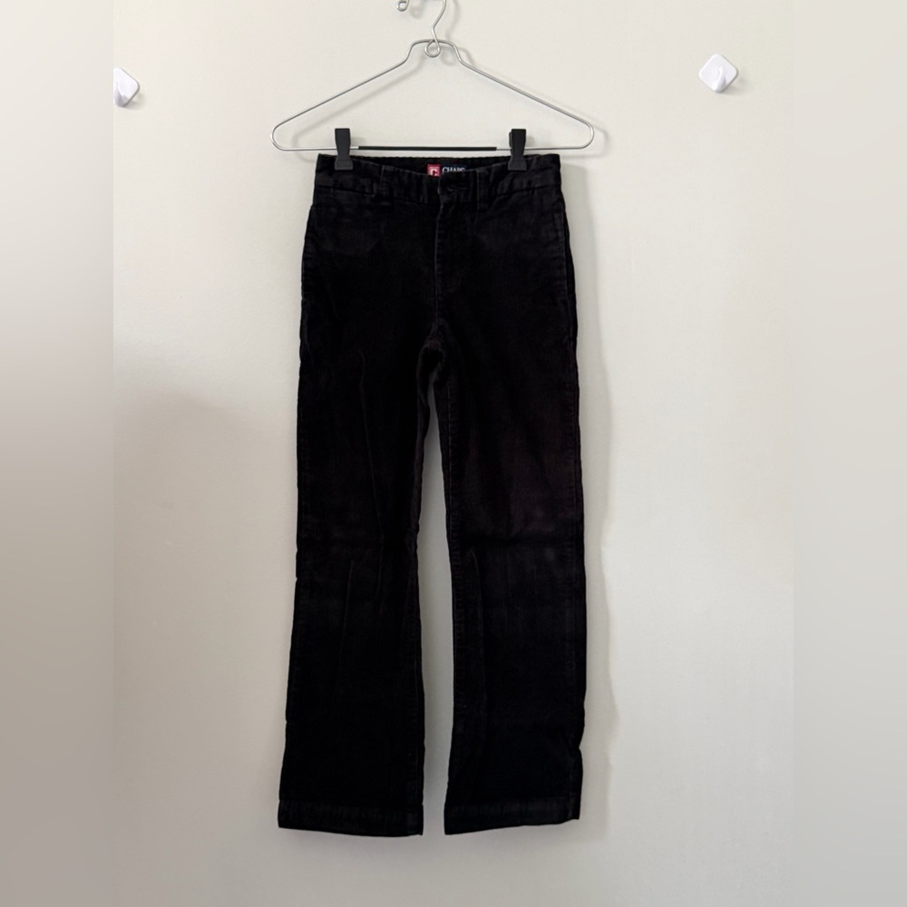 Chaps Black Corduroy Button-Front Pants